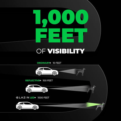 Light up Dog Collar - the Original LED Dog Collar - USB Rechargeable - Waterproof - 1,000 Feet of Visibility - Dog Collar Light for Small, Medium, Large Dogs - USA Brand